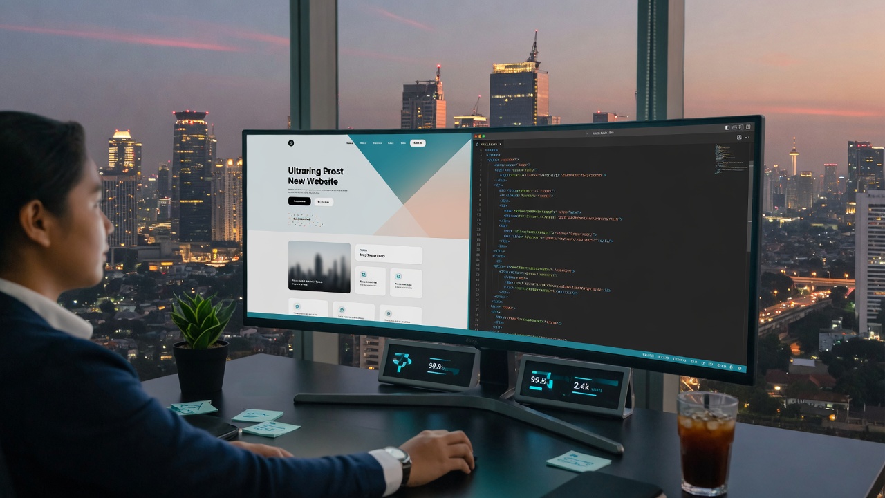 Free starter HTML applied automatically on domain hosting with the live editor