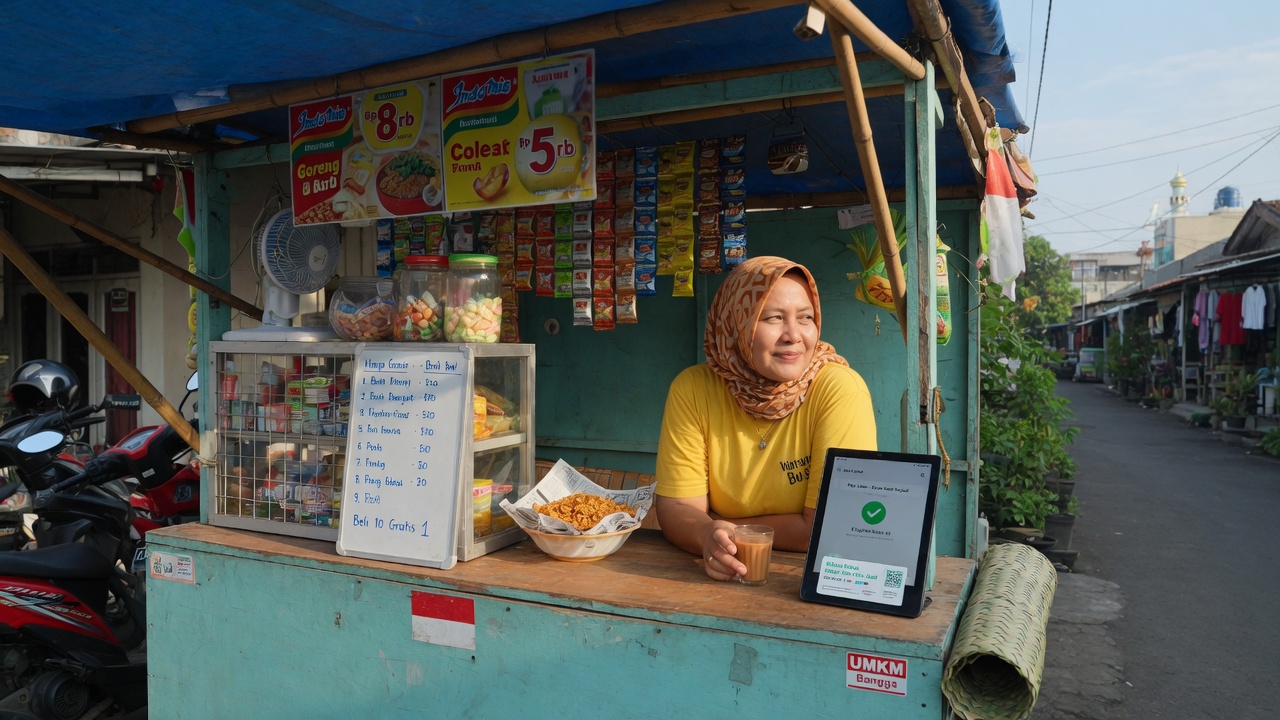 UMKM stall using POS with no monthly fee