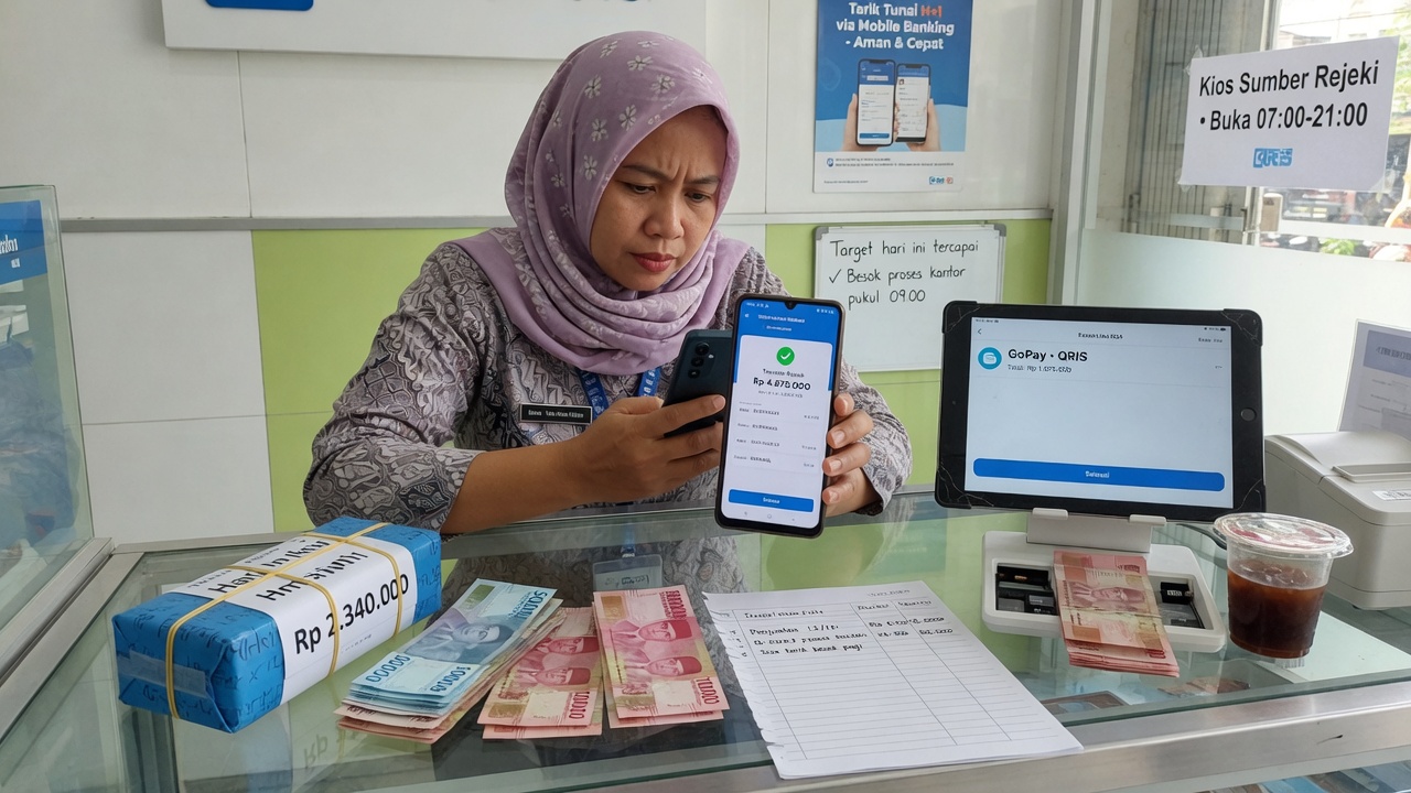 Merchant withdrawing daily POS sales to bank